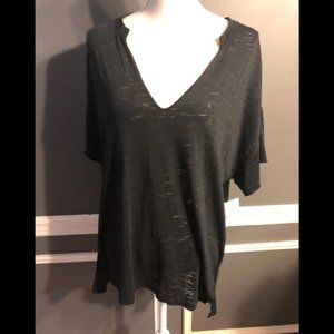 Free People Black Short Sleeve Tee